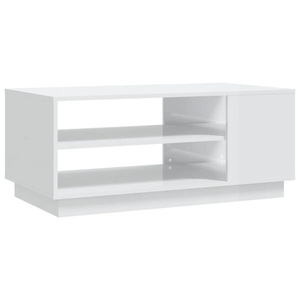 vidaXL Coffee Table High Gloss White 102x55x43 cm Engineered Wood