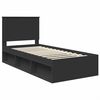 vidaXL Bed Frame with Headboard Black 100 x 200 cm Solid Pine Wood