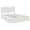 vidaXL Bed Frame with Drawer White 140 x 190 cm Engineer Wood
