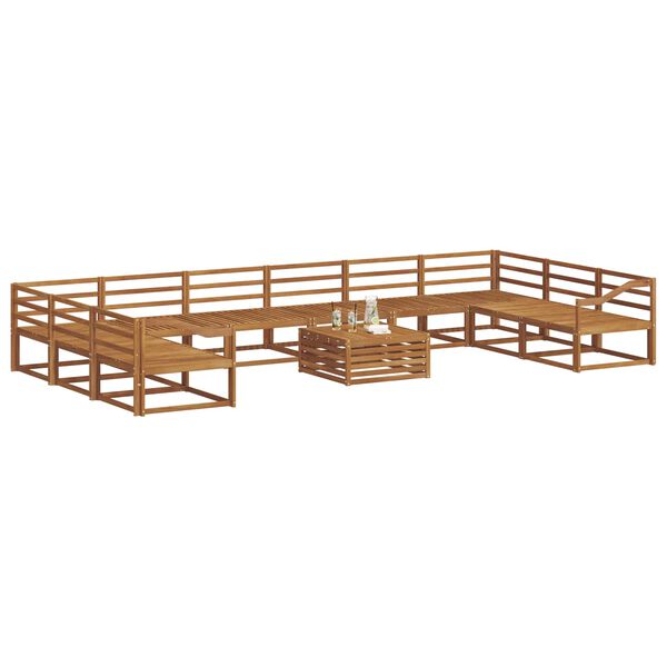 vidaXL Outdoor Sofa Set 11 pcs Natural Solid Acacia Wood