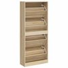 vidaXL Shoe Cabinet Sonoma Oak 63x24x147 cm Engineered Wood