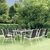 vidaXL 9 Piece Outdoor Dining Set Steel Black