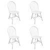 vidaXL Dining Chairs 4 pcs White Solid Rubber Wood