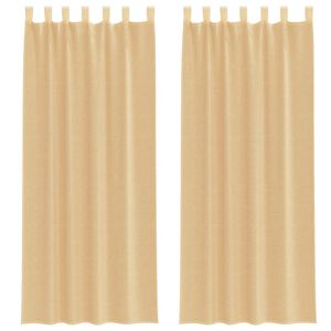 vidaXL Voile Curtains with Loops 2 pcs Sand 140x260 cm