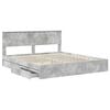 vidaXL Storage Bed Concrete Grey 180 x 200 cm Engineered Wood