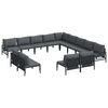 vidaXL Garden Sofa Set 13 pcs Black Steel