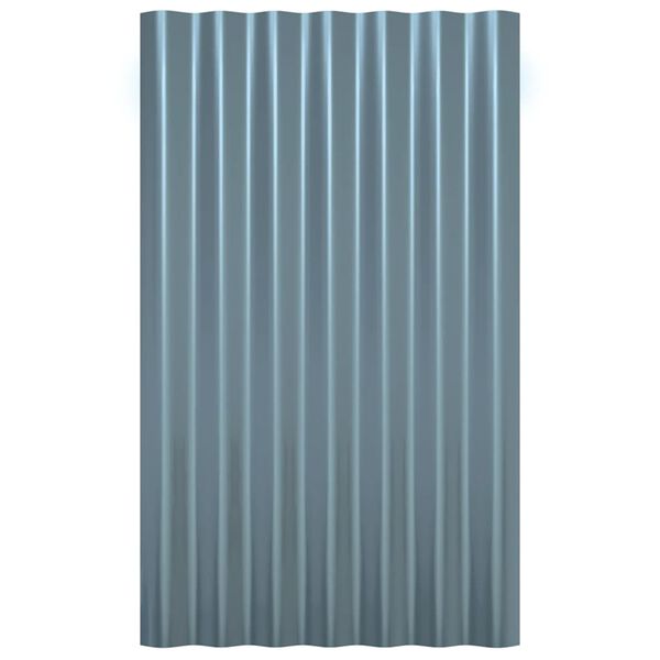 vidaXL Roof Panels 36 pcs Galvanised Steel Grey 60x36 cm