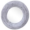 vidaXL Mirror White 50 cm Reclaimed Rubber Tyre