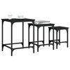 vidaXL Nesting Coffee Tables 3 pcs Black Engineered Wood
