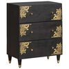 vidaXL Sideboard 2 pcs Black 60 x 33 x 75 cm Solid Mango Wood
