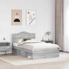 vidaXL Bed Frame Grey Sonoma 120 x 200 cm Solid Pine Wood