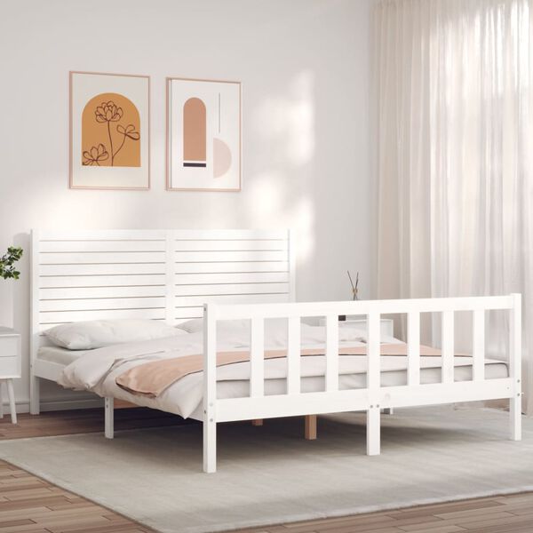 vidaXL Bed Frame without Mattress White 160x200 cm Solid Wood Pine