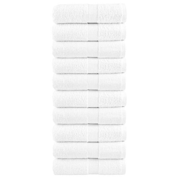 vidaXL Premium Wash Towels "SOLUND" 10 pcs White 30x30 cm 600 gsm