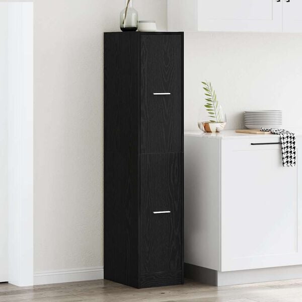 vidaXL Apothecary Cabinet Black Oak 30x41x144.5 cm Engineered Wood
