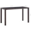 vidaXL Garden Table Brown 123x60x74 cm Poly Rattan