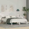 vidaXL Bed Frame with Headboard White 140 x 190 cm Solid Pine Wood