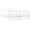 vidaXL Metal Bed Frame without Mattress with Footboard White 200x200cm