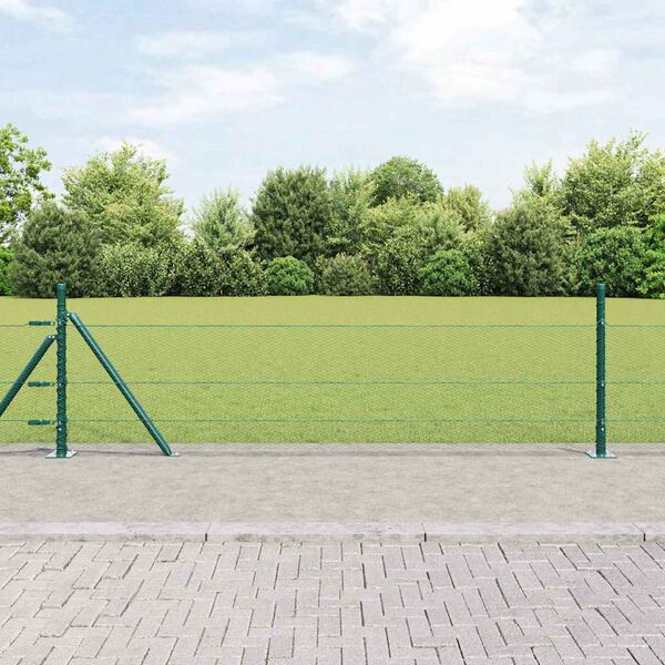 vidaXL Fence Post Green 10 x 0.5 m (13 mm mesh) Steel and PVC