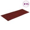 vidaXL Stair Mat | Set of 15 | Bordeaux red | 100% Polypropylene | 60x25 cm