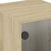 vidaXL Bedside Cabinets with Glass Doors 2 pcs Sonoma Oak 35x37x42 cm