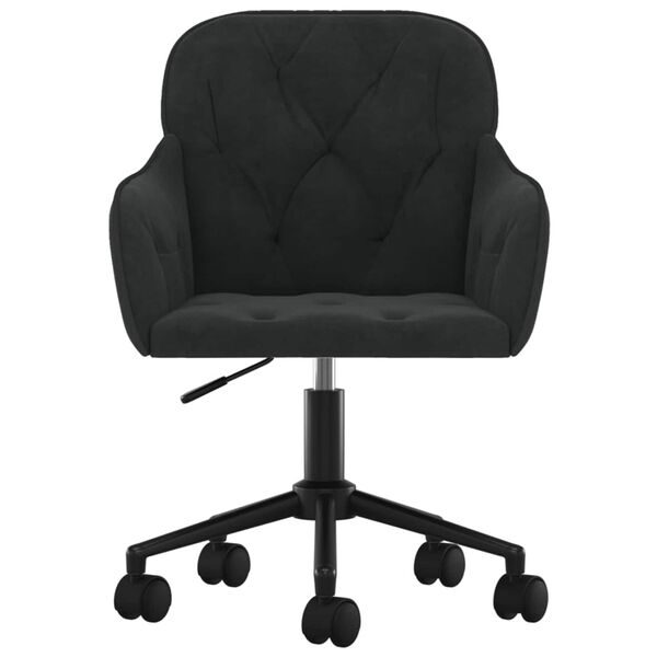 vidaXL Dining Chair with Wheel 2 pcs Black 55 x 59.5 x 77 cm Velvet