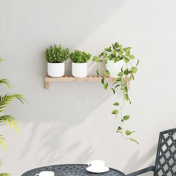 vidaXL Wall Hanging Rack Natural 62 x 10 x 12.5 cm Solid Walnut Wood