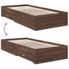 vidaXL Bed Frame Brown Oak and Silver 100 x 200 cm Engineered Wood