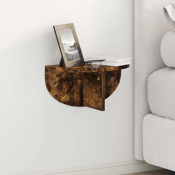 vidaXL Wall Shelf Smoked Oak 38 x 19 x 19 cm Engineered Wood