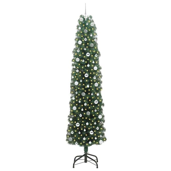 vidaXL Artificial Christmas Tree with 300 LEDs with Stand Green 240 cm