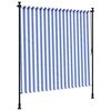 vidaXL Outdoor Roller Blind Blue and White 200x270 cm Fabric&Steel