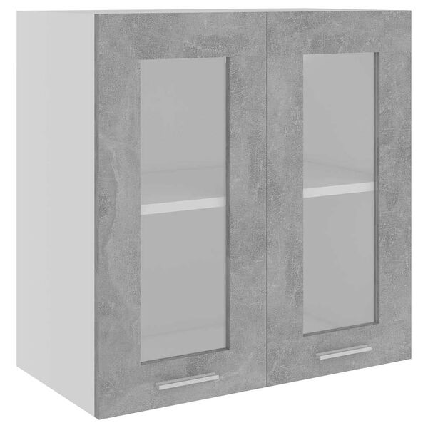 vidaXL Hanging Glass Cabinet Lyon Concrete Grey 60x31x60 cm Engineered Wood