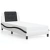 vidaXL Bed Frame without Mattress "Zadar" White and Black 90x190 cm Single Faux Leather