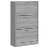 vidaXL Shoe Cabinet Grey Sonoma 63x24x103 cm Engineered Wood