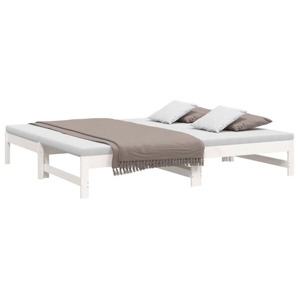vidaXL Pull-out Day Bed without Mattress White 2x(90x190) cm