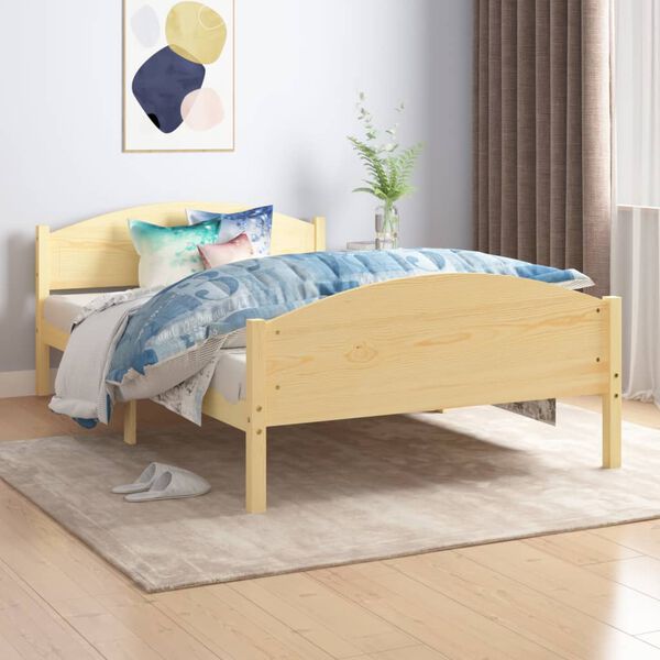 vidaXL Bed Frame without Mattress Solid Pine Wood 120x200cm
