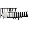 vidaXL Bed Frame without Mattress Black 200x200 cm Solid Wood