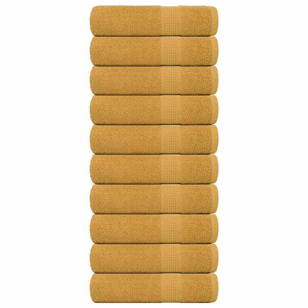 vidaXL Bath Towels "FROGN" 10 pcs Gold 100x150 cm 360 gsm