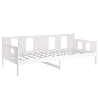 vidaXL Day Bed White Solid Wood Pine 90x200 cm