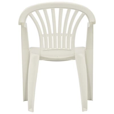 vidaXL Stackable Garden Chairs 45 pcs Plastic White
