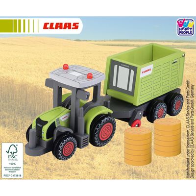 CLAAS Toy Tractor with Trailer Axion 870+ Cargos 9500 35 cm