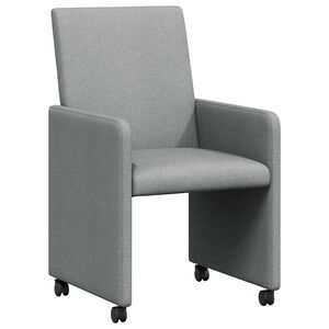 vidaXL Dining Chairs with Wheels 2 pcs Light grey 57 x 66 x 94 cm