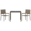 vidaXL Garden Dining Set 3 pcs Grey Poly Rattan
