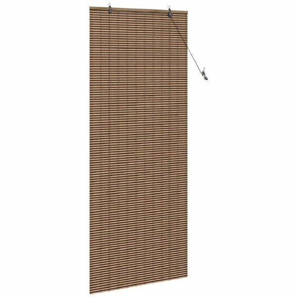 vidaXL Roller Blind with Curtains Manual Brown 90 x 220 cm Bamboo