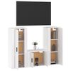 vidaXL 3 Piece TV Cabinet Set High Gloss White Engineered Wood