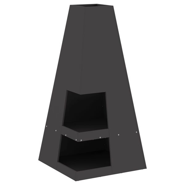 vidaXL Fire Pit Black 50 x 50 x 100 cm Steel