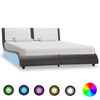 vidaXL Bed Frame with LED without Mattress Grey and White 120x190 cm
