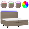 vidaXL Box Spring Bed with Mattress&LED Taupe 200x200 cm Fabric