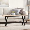 vidaXL Coffee Table X-Frame 110x40x45.5 cm Solid Wood Pine and Steel