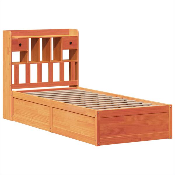 vidaXL Bed Frame without Mattress Wax Brown 100x200 cm Solid Wood Pine