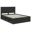 vidaXL Bed Frame with Headboard Black 135 x 190 cm Solid Pine Wood